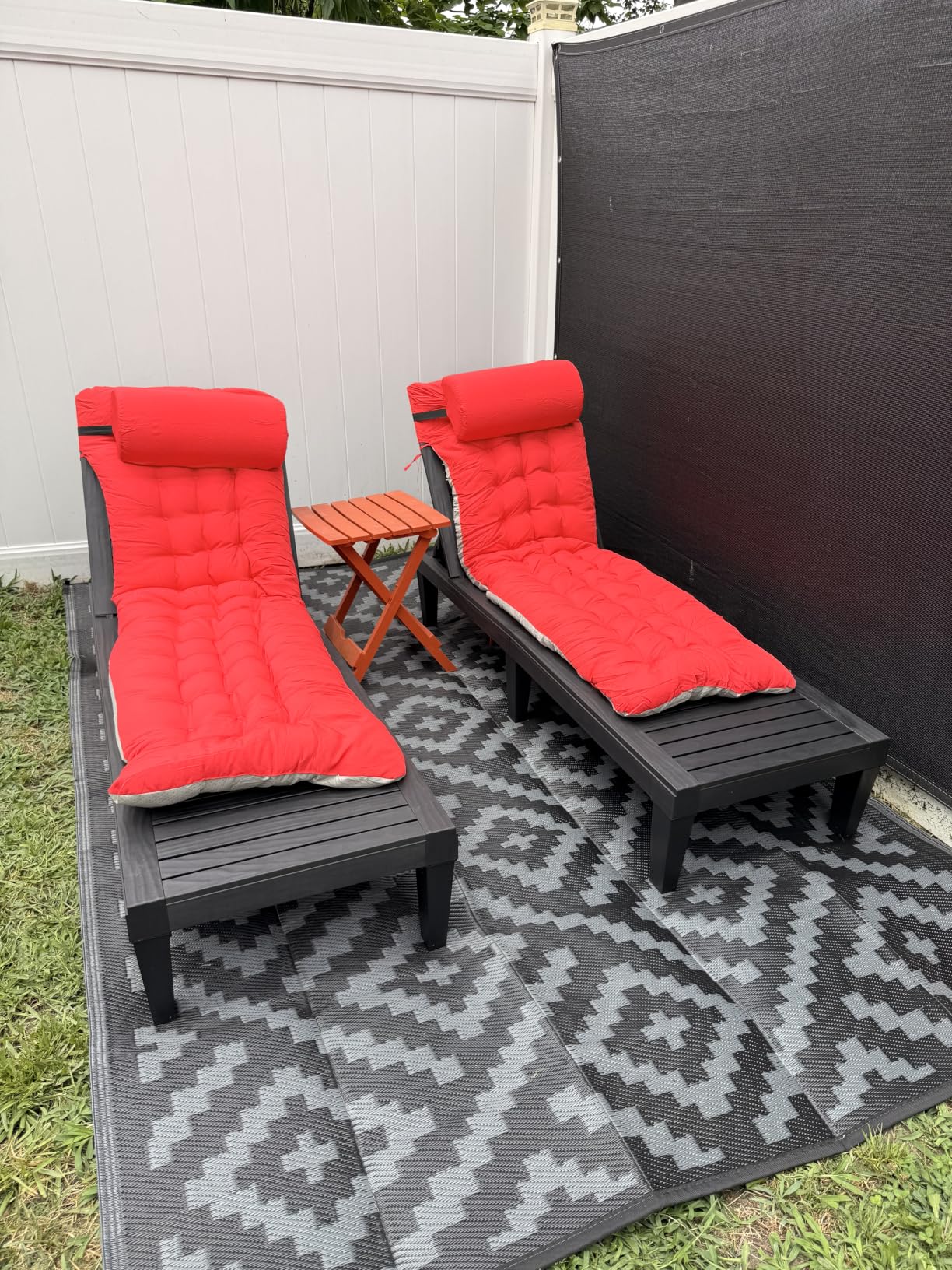 Nestl Patio Chairs - Black Chaise Lounge Chair Outdoor, 5-Position Adjustable Sun Tanning Chair, Waterproof Pool Lounge Chairs Set of 2 customer photo 2