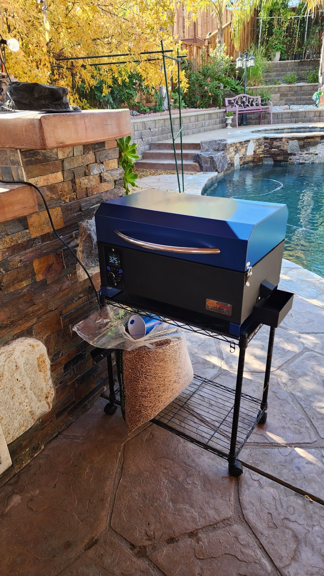 ONLYFIRE GRILLS BBQ Wood Pellet Grill Smoker with Meat Probe, 2 Tiers Cooking Area, Portable Tabletop for RV Camping, Black GS314 customer photo 2