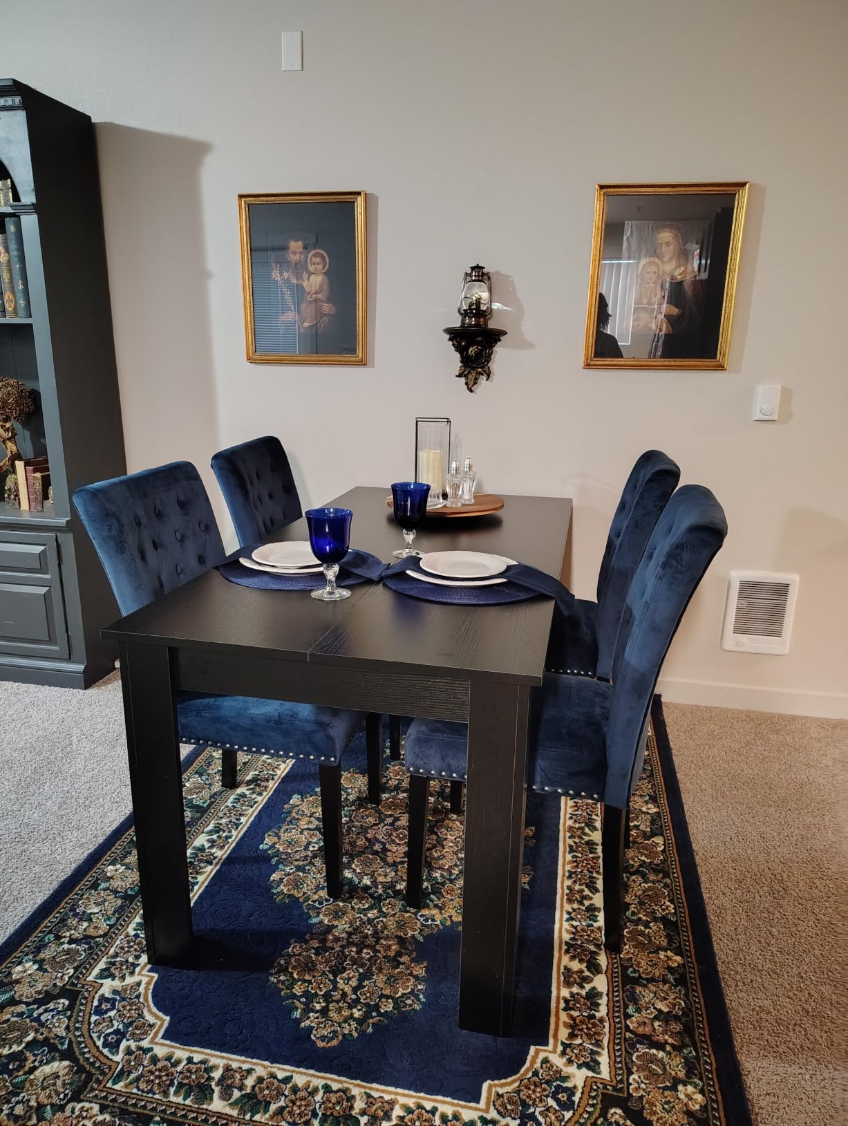 Giantex Dining Table, 63 L x 31.5 W x 30 H Large Farmhouse Center Table with 330LBS Capacity, Kitchen Table for Living Room, Home Office, Dinette, Dinner, Dining Room, Restaurant, Grey customer photo 1