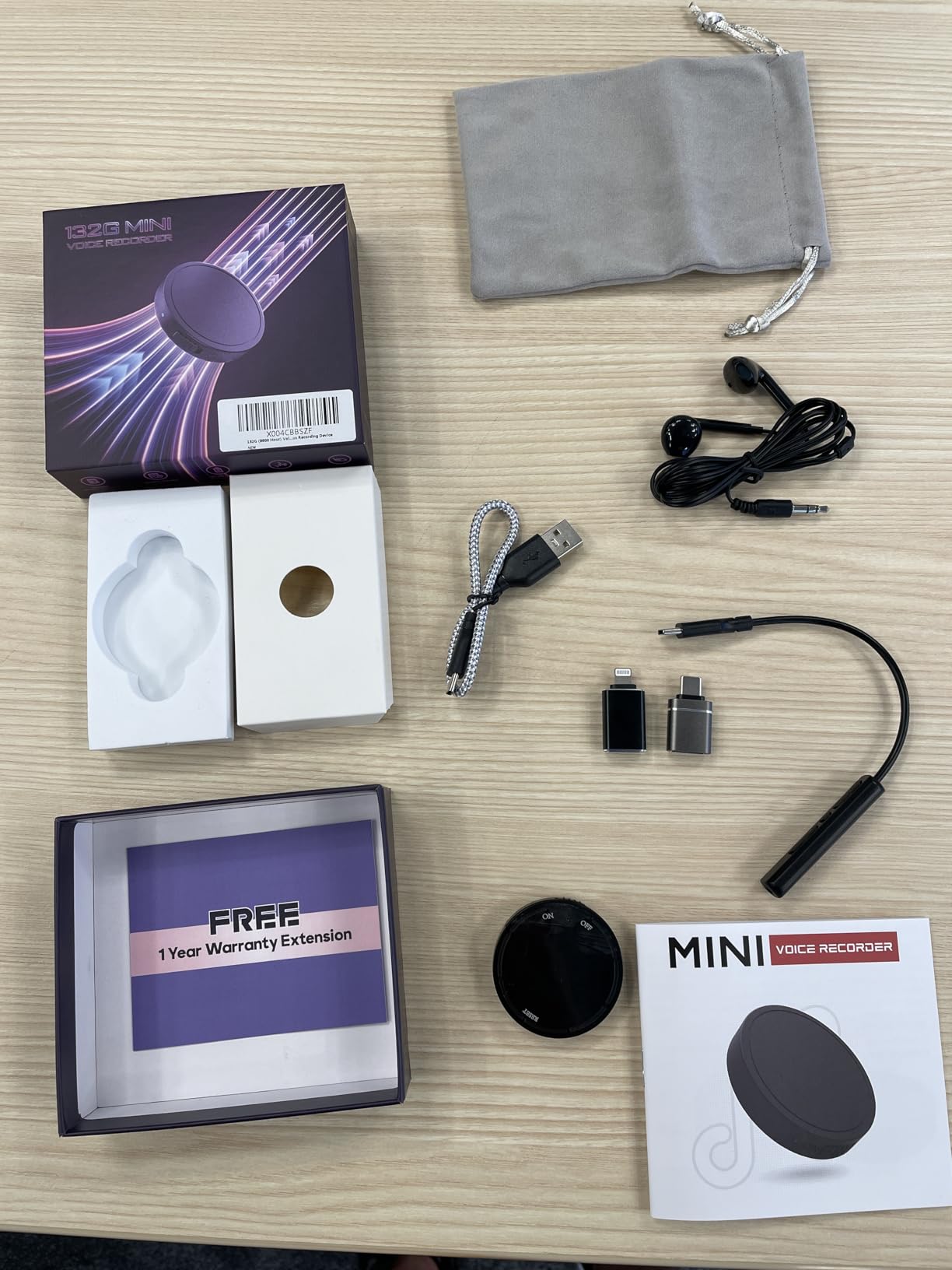 132G (9800 Hour) Voice Activated Recorder - Elasound Voice Recorder with AI-Intelligent Triple Noise Reduction, Portable Audio Recorder customer photo 1