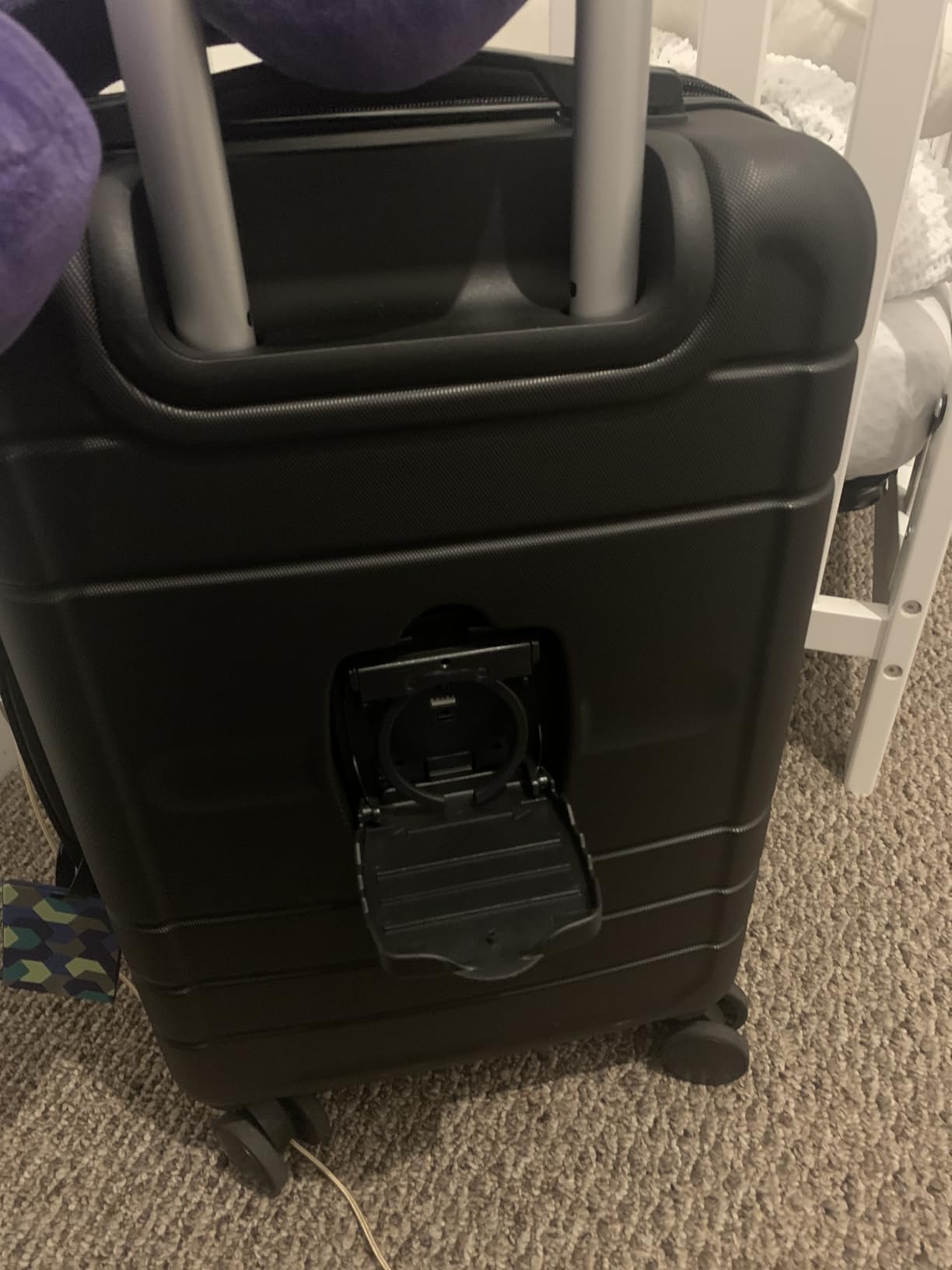 St. Martin Carry-On Luggage with Cup Holder/USB Ports, Black customer photo 1