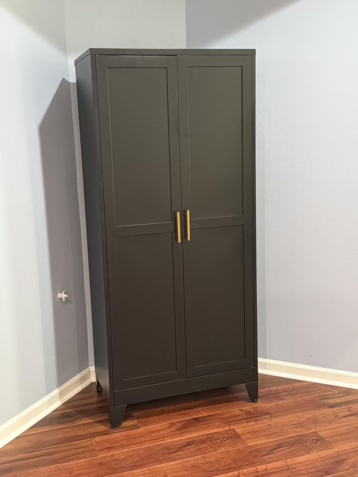 Metal Armoire Wardrobe Closet Storage Cabinet with Hanging Rod, 71