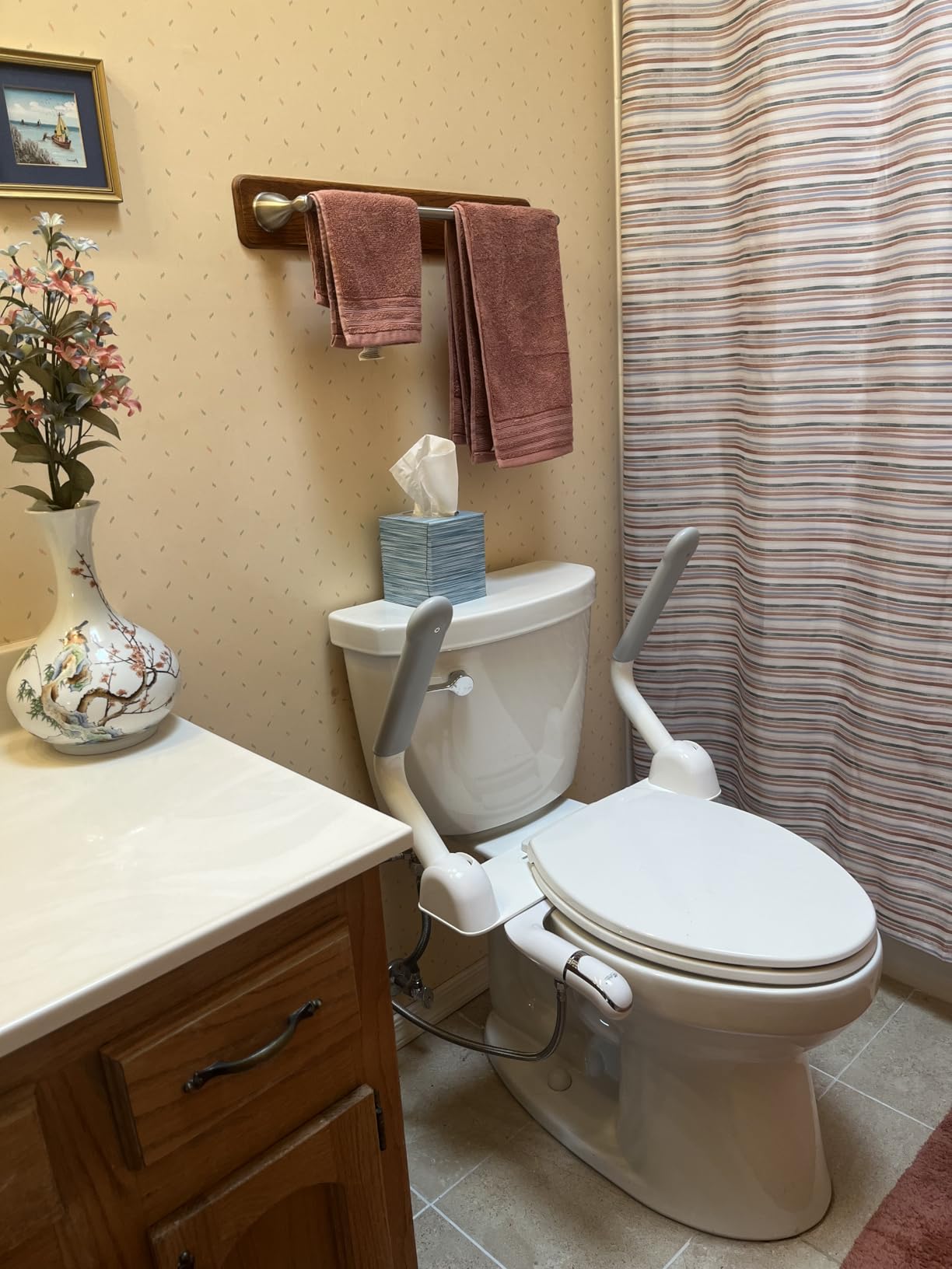 Vive Toilet Safety Rail with Flip-Up Handles - 450 lb Capacity Senior Safety Frame for Elderly & Disabled - Handicap Grab Bar Riser Stand Assist with Arms for Bathroom Assistance & Raised Toilets customer photo 2