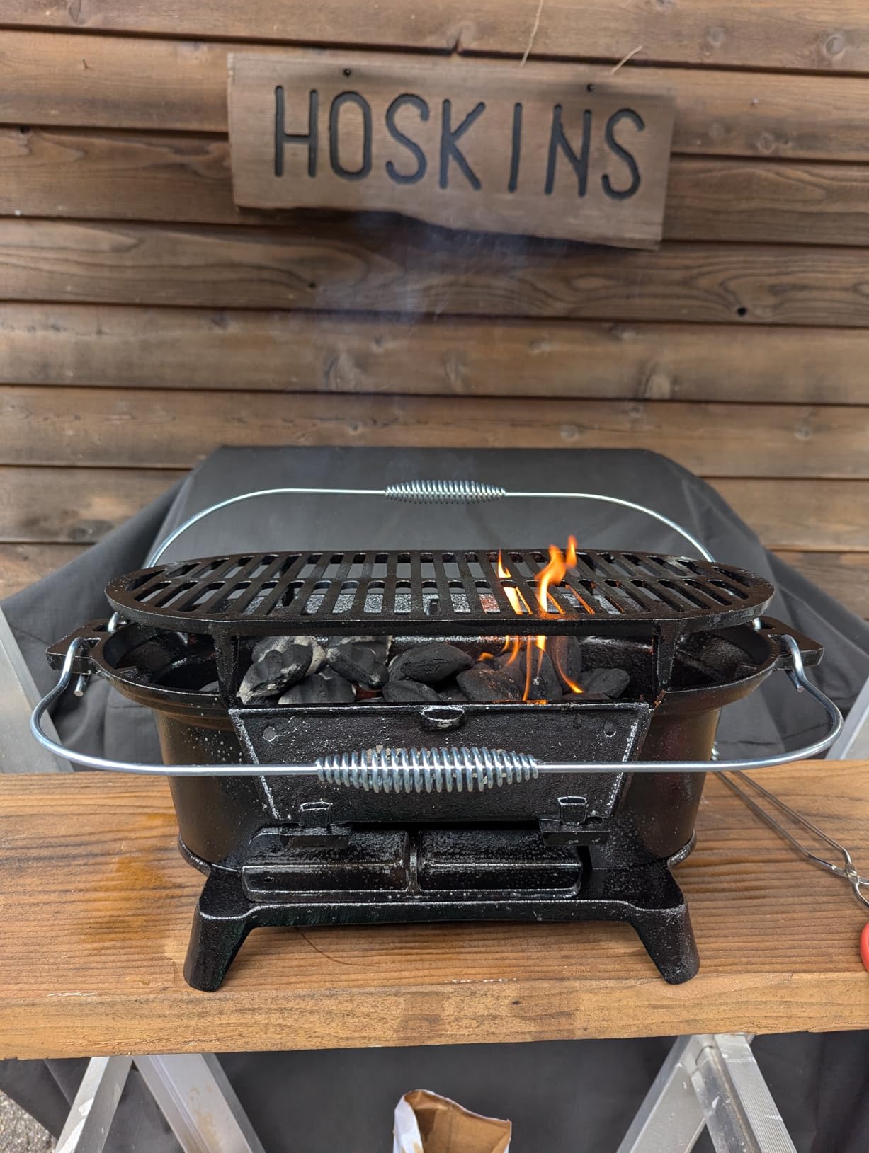 Cast Iron Hibachi Grill - Portable Charcoal BBQ for Outdoor Cooking, Durable Tabletop Skillet, Compact Camping Charcoal Cooker (Oval) customer photo 1