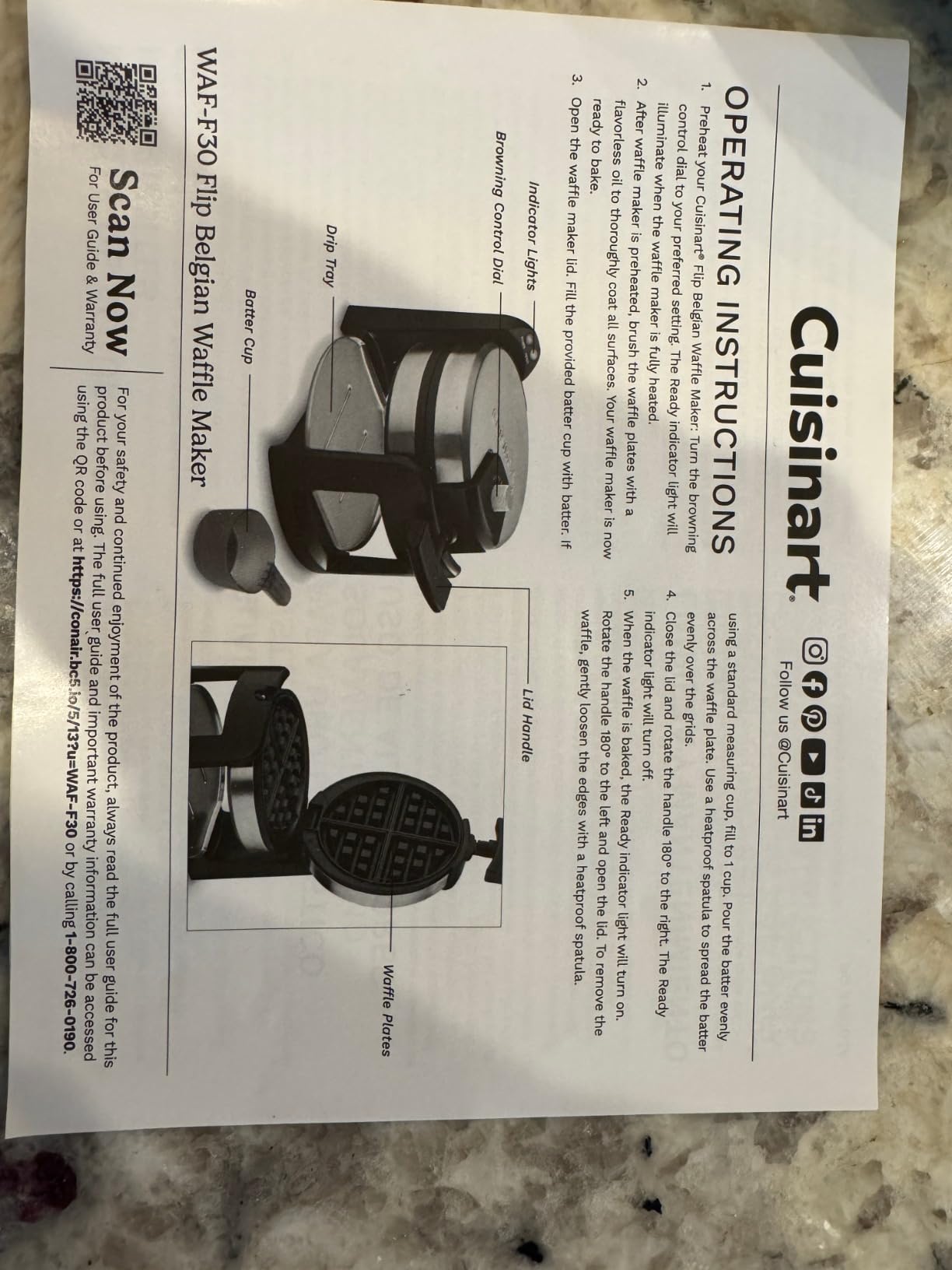 Cuisinart Round Flip Belgian Waffle Maker, 1 Inch Thick Belgian-Style Waffle, WAF-F30NAS customer photo 2