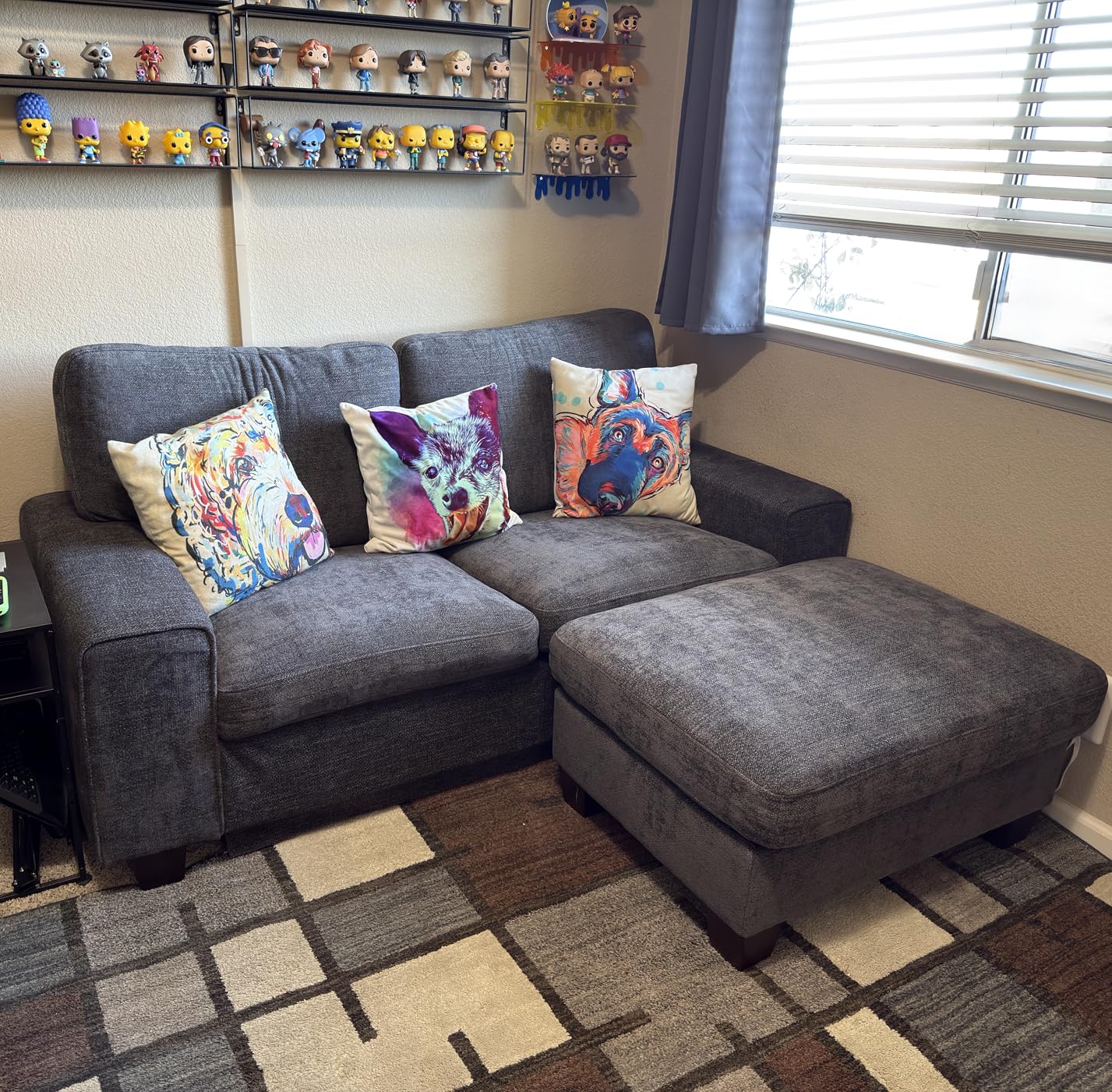 DOPEDIO L-Shaped Sectional Sofa with Storage Ottoman, Modern Chenille Recliner Loveseat, Removable Couch Covers, Pocket Spring Cushions, Solid Wood Frame, Easy to Install (71.25inch, Beige) customer photo 2
