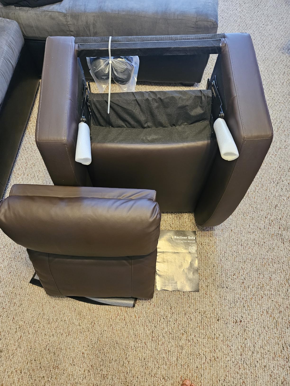 Sweetcrispy Massage Recliner Chair for Adults, Adjustable Home Theater Seating with Lumbar Support for Living Room, Modern Fabric Reclining for Small Space, Beige customer photo 2