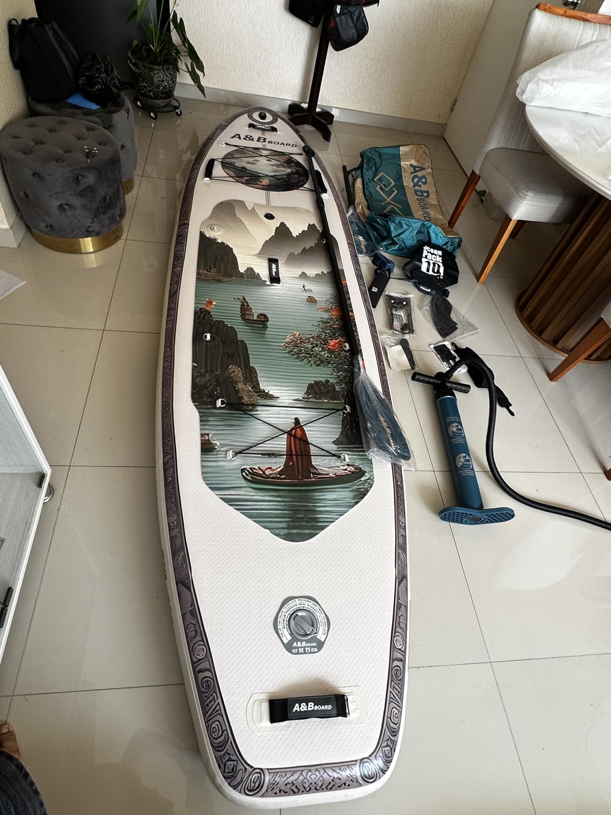 ABBOARD Inflatable Stand Up Paddle Board - Extra Wide Fishing Paddleboard with SUP Accessories Youth/Adults customer photo 2