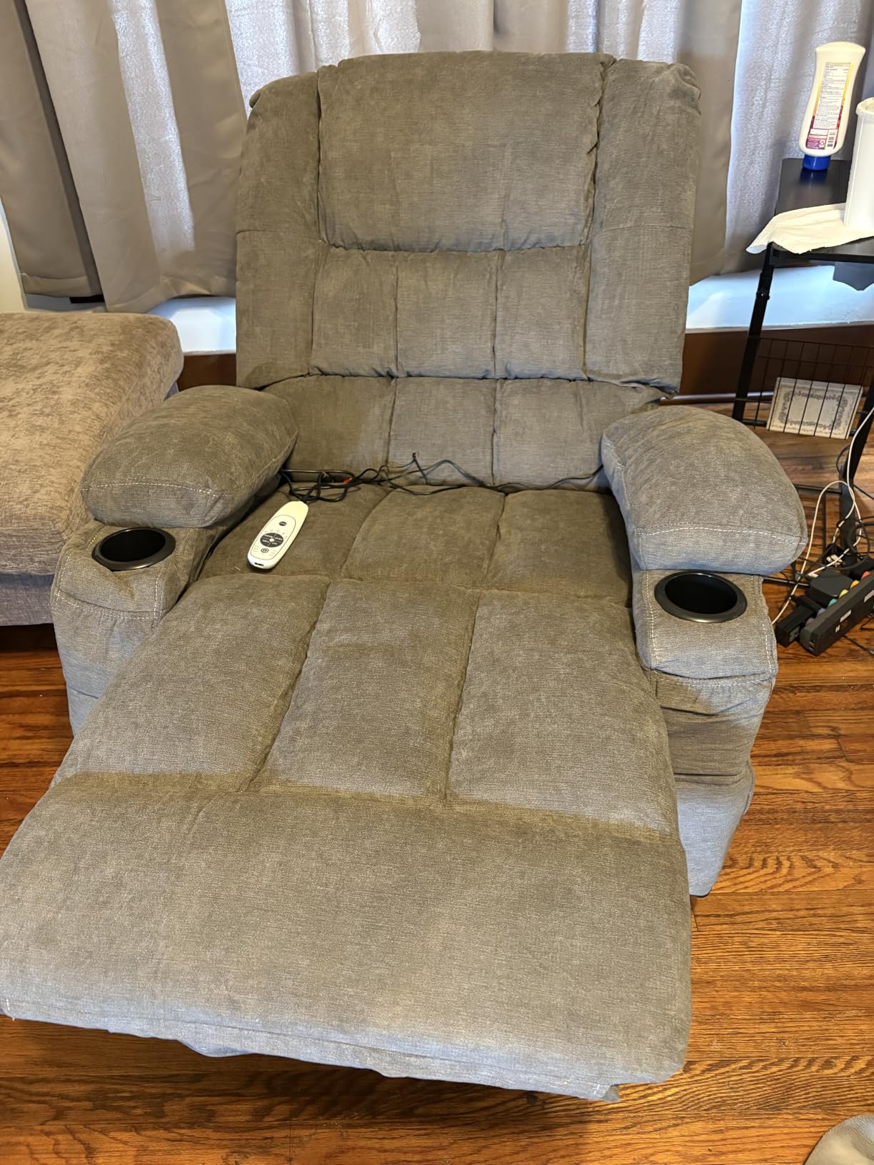 8-Points Massage Recliner Chair with Heated Rocking Function for Adults, Oversized Rocker Recliner with Side Pocket, 2 Cup Holders for Living Room customer photo 1